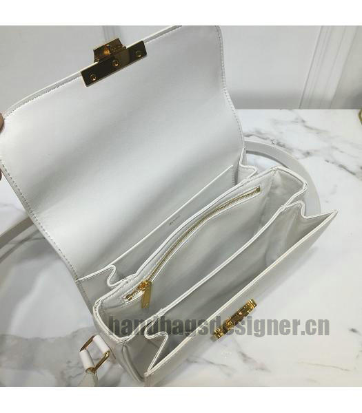 Celine Original Leather TRIOMPHE Small Crossbody Bag White-5