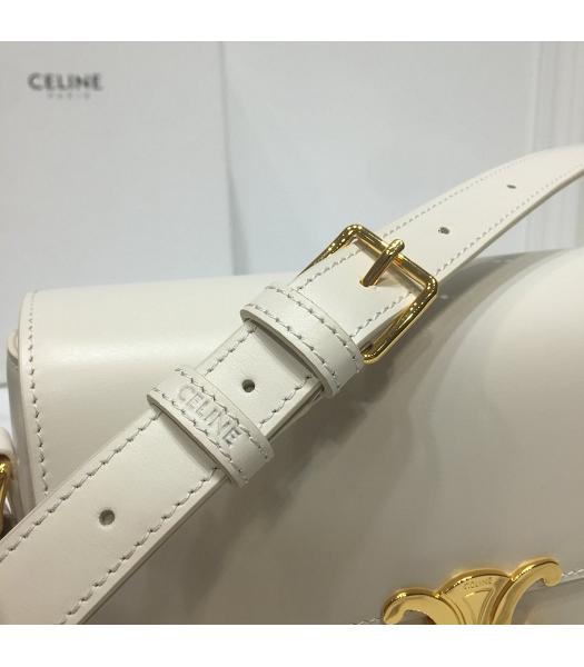 Celine Original Leather TRIOMPHE Small Crossbody Bag White-8