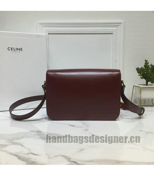 Celine Original Leather TRIOMPHE Small Crossbody Bag Wine Red-2
