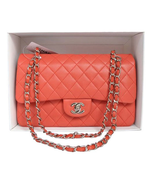 Celine Peach Imported Leather Large Shoulder Bag
