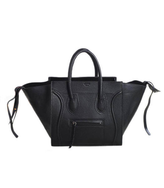 Celine Phantom Square Bag Black Micro Litchi Pattern Original Leather