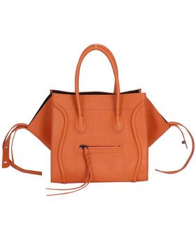 Celine Phantom Square Bag Orange Imported Leather