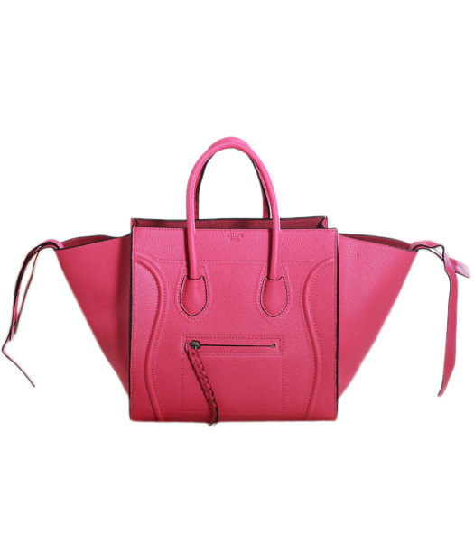 Celine Phantom Square Bag Phosphor Pink Micro Litchi Pattern Original Leather