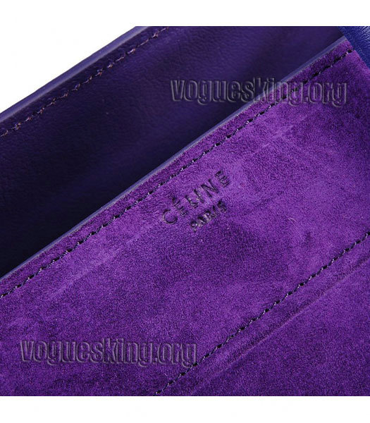 Celine Phantom Square Bag Purple Suede Leather-4