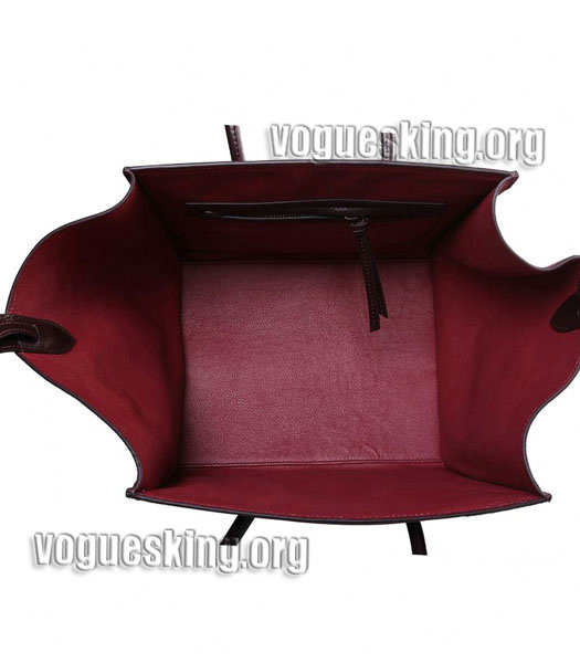 Celine Phantom Square Bag Wine Red Suede Leather-6