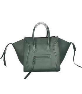 Celine Phantom Square Bags Emerald Green Imported Leather