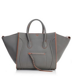 Celine Phantom Square Bags Khaki Imported Leather With Orange Side