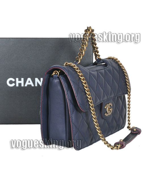 Celine Phantom Square Bags Violet Blue Croc Veins Imported Leather-2