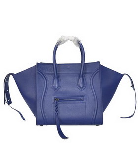 Celine Phantom Square Bags Violet Blue Imported Leather