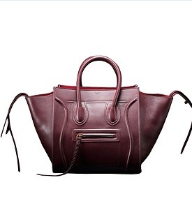 Celine Phantom Square Bags Wine Red Imported Leather