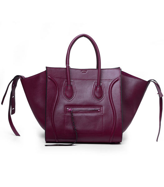 Celine Phantom Square Bags Wine Red Imported Leather With Black Side