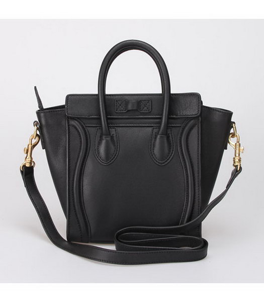 Celine Small Smile Black Leather Tote Handbag-2