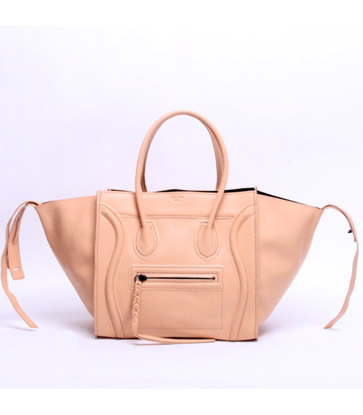 Celine Small Tote Bag in Apricot Calfskin Leather