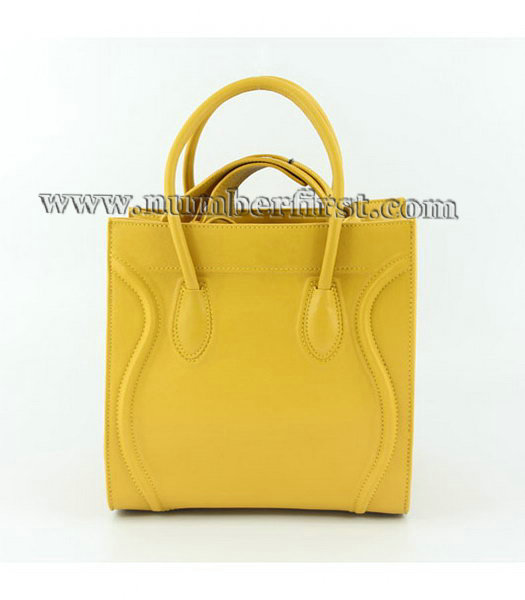Celine Small Tote Bag in Yellow Oil Wax Leather-2