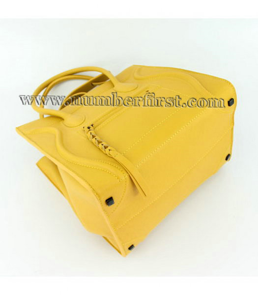 Celine Small Tote Bag in Yellow Oil Wax Leather-4