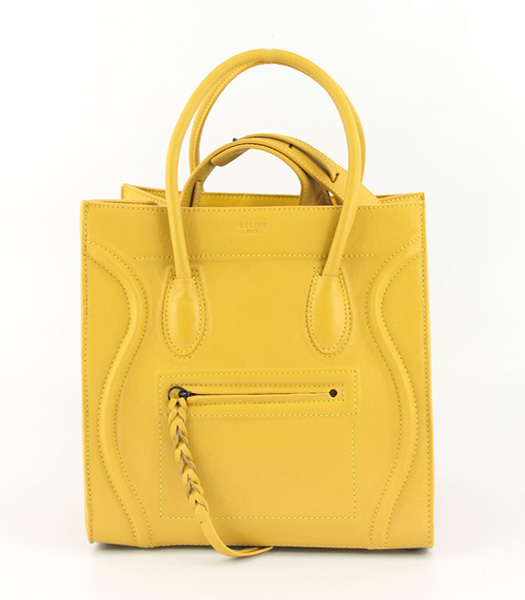 Celine Small Tote Bag in Yellow Oil Wax Leather