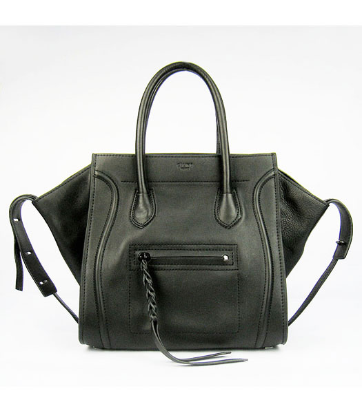 Celine Smile 26cm Black Original Leather Tote Handbag