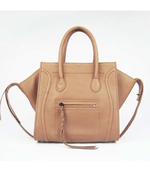 Celine Smile 26cm Dark Apricot Original Leather Tote Handbag