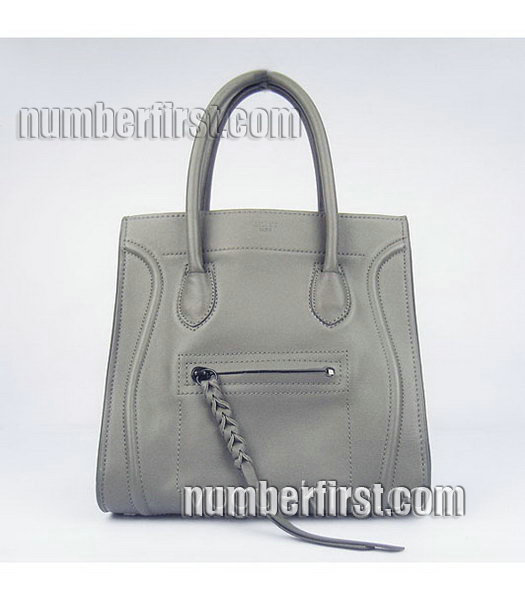 Celine Smile 26cm Dark Grey Original Leather Tote Handbag-3