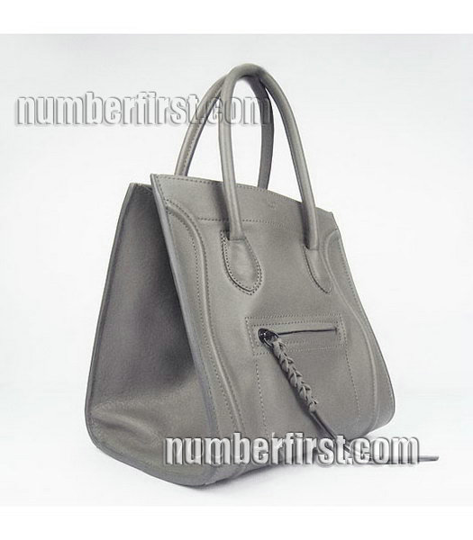 Celine Smile 26cm Dark Grey Original Leather Tote Handbag-4