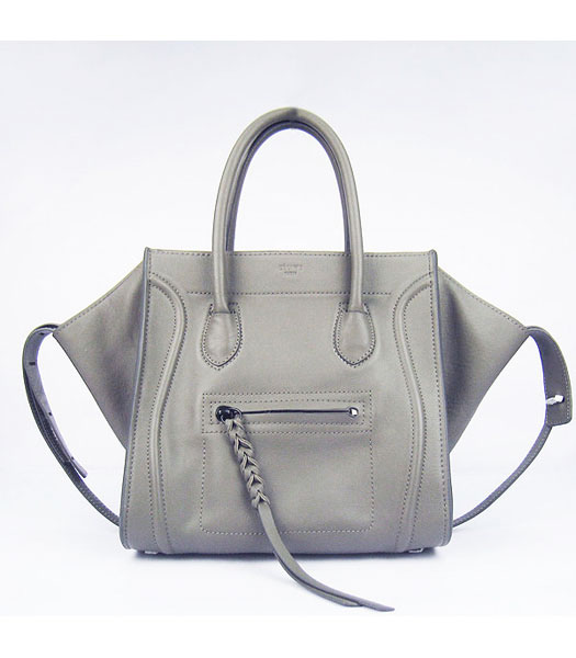 Celine Smile 26cm Dark Grey Original Leather Tote Handbag