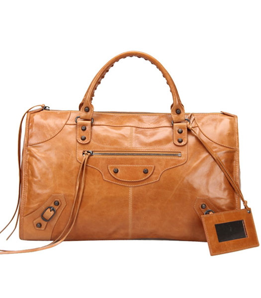 Celine Trapeze Top Handle Bag Blue With Apricot/Black Leather
