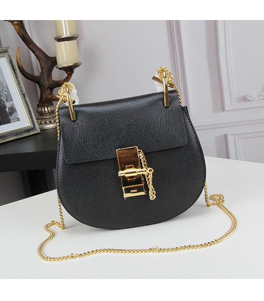 Chloe 19cm Black Leather Golden Chain Mini Shoulder Bag