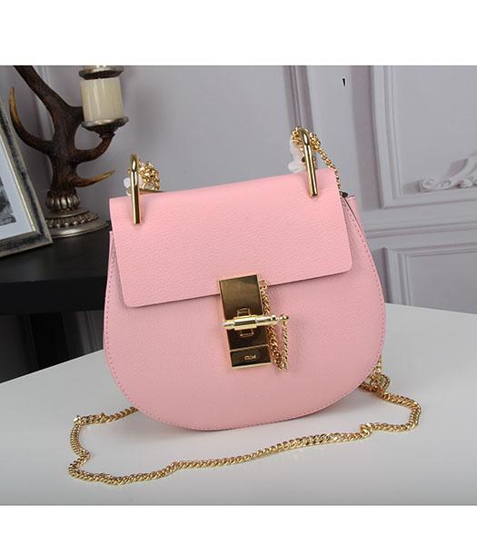 Chloe 19cm Pink Leather Golden Chain Mini Shoulder Bag