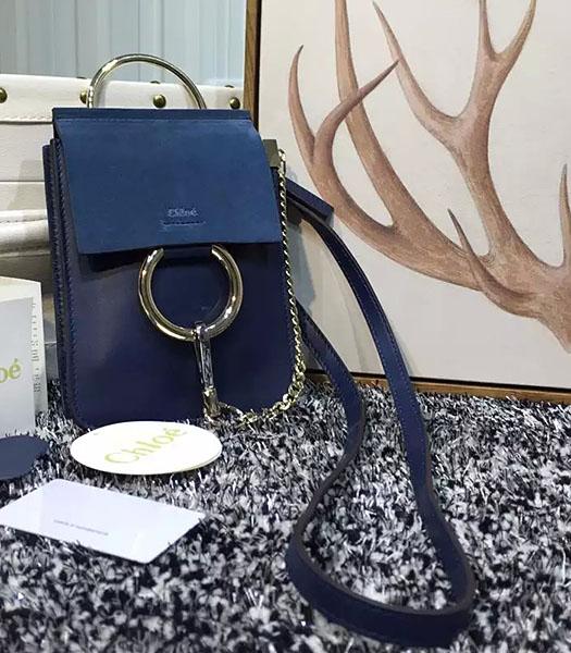 Chloe 2016 Faye Sapphire Blue Leather Mini Crossbody Bag