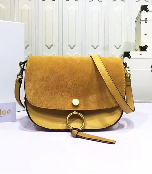 Chloe 24cm Yellow Leather Roundel Decorative Shoulder Bag