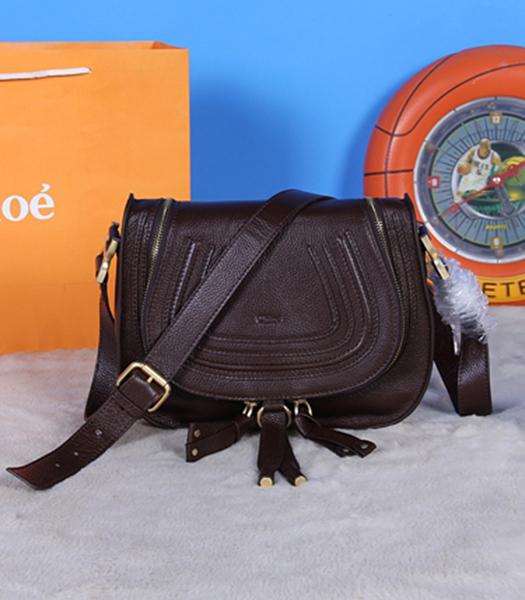 Chloe Classic Shoulder Bag 28cm Dark Coffee Leather
