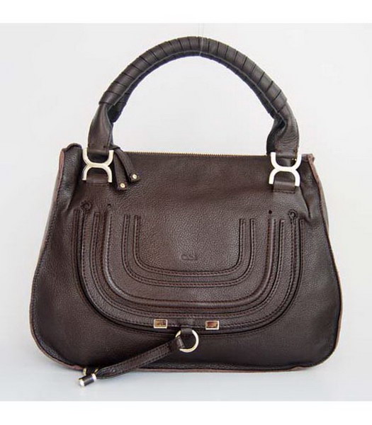 Chloe Dark Coffee Genuine Leather Handbag