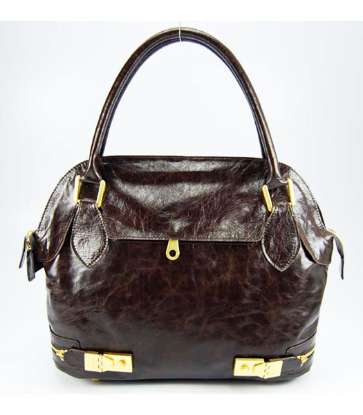Chloe Dark Coffee Leather Handbag