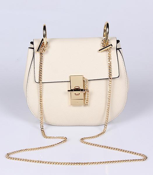 Chloe Drew Small Bags Offwhite Leather Golden Chain
