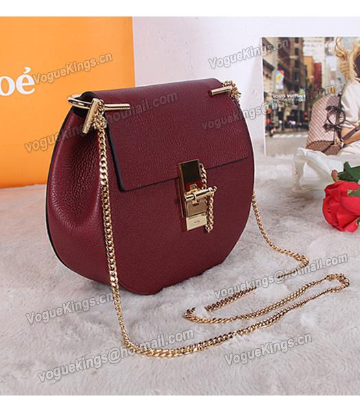 Chloe Drew Small Bags Wine Red Leather Golden Chain