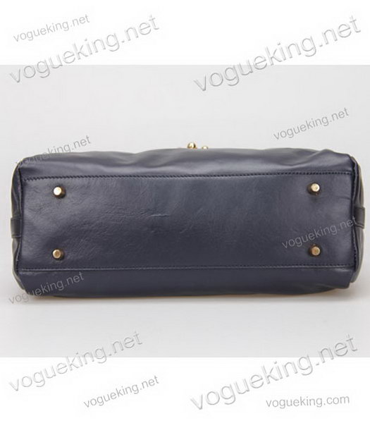 Chloe Elsie Sapphire Blue Calfskin Leather Satchel Bag-5