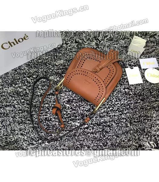 Chloe Fringed Brown Leather Hudson Small Shoulder Bag-4