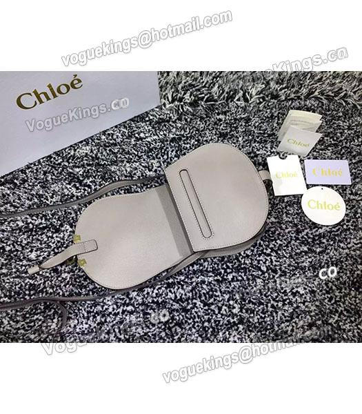 Chloe Grey Calfskin Leather Litchi Veins Mini Shoulder Bag-4
