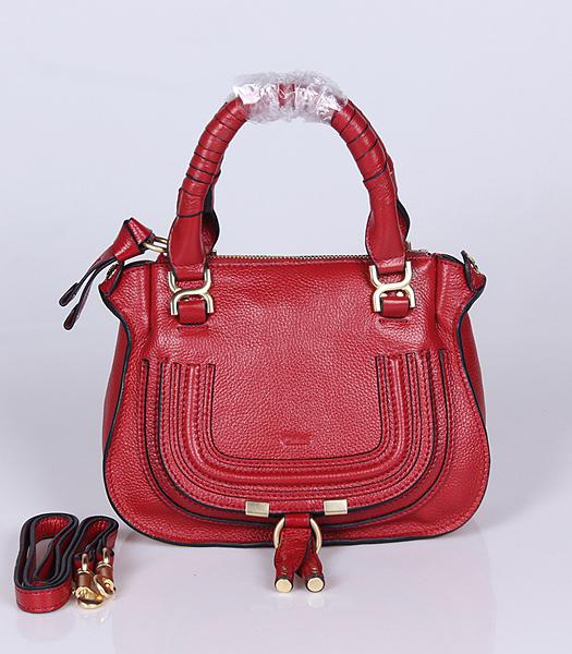 Chloe Hot-sale Jujube Red Leather Small Tote Bag