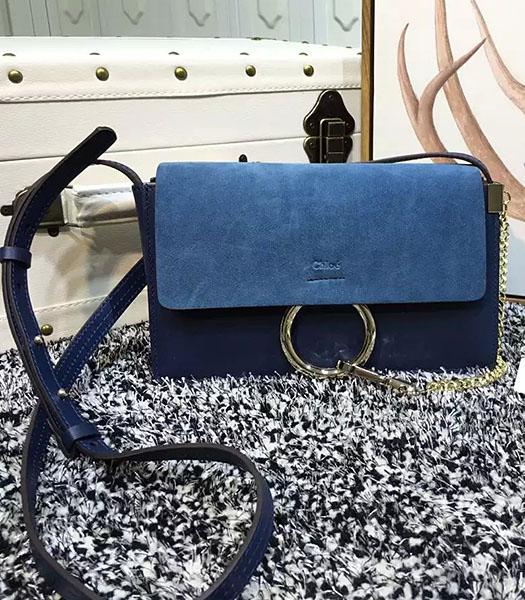 Chloe Hot-sale Sapphire Blue Leather Shoulder Bag