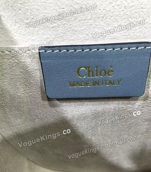 Chloe Jodie Light Blue Leather Small Shoulder Bag Golden Chain-6