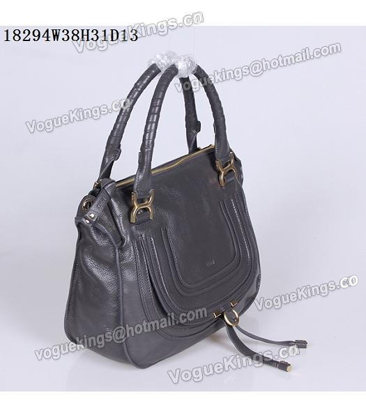 Chloe Latest Design Dark Grey Leather Tote Bag-1