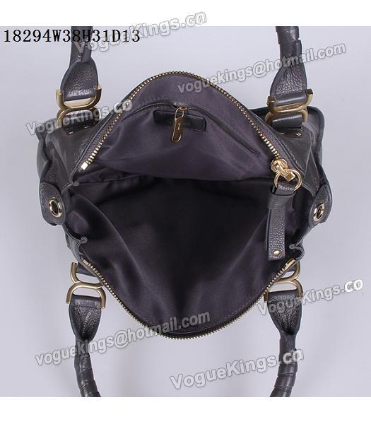Chloe Latest Design Dark Grey Leather Tote Bag-3