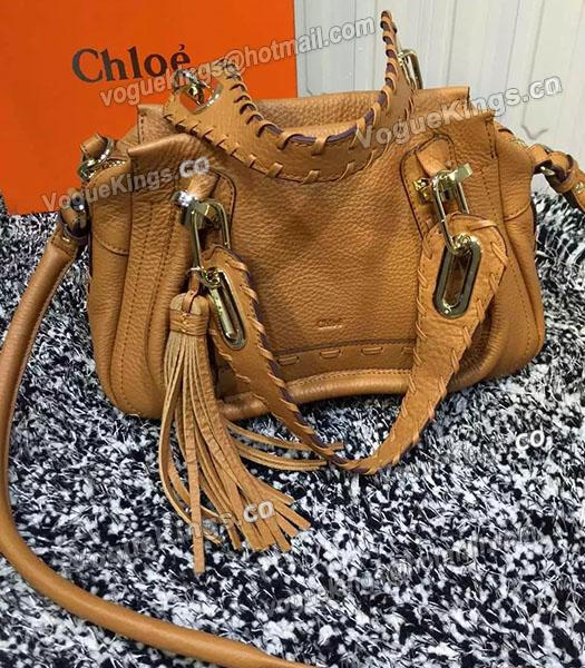 Chloe Latest Design Earth Yellow Leather Fringed Shoulder Bag-2