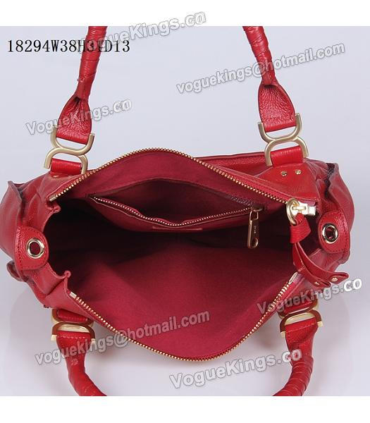 Chloe Latest Design Red Leather Tote Bag-3