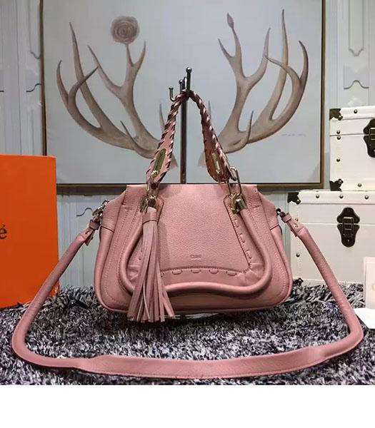 Chloe Latest Fringed Pink Leather 28cm Shoulder Bag