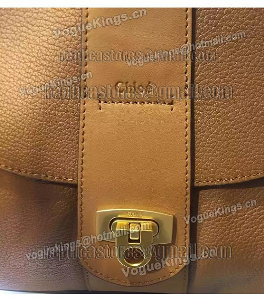 Chloe Lexa Brown Calfskin Leather Keys Casusal Backpack-5