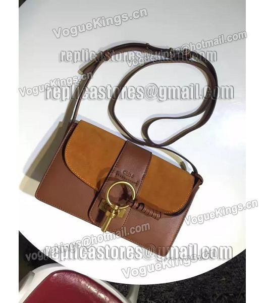 Chloe Lexa Brown Leather Keys Casusal Shoulder Bag-4
