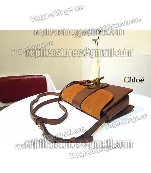 Chloe Lexa Brown Leather Keys Casusal Shoulder Bag-5