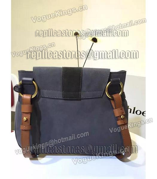 Chloe Lexa Dark Grey Suede Leather Keys Casusal Backpack-2